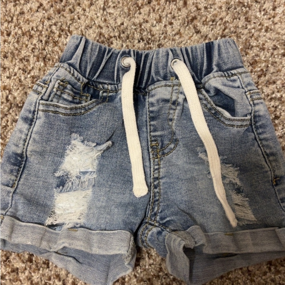 Little Bipsy Light Blue Distressed Kids Shorts